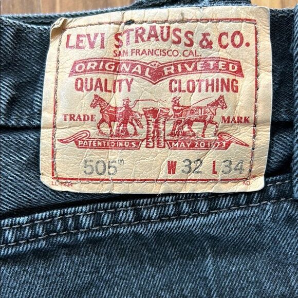 Levi's Mens 505 Black Straight Fit Jeans - Picture 1 of 5